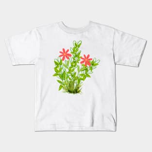 Lush vegetation and beautiful flowers design Kids T-Shirt